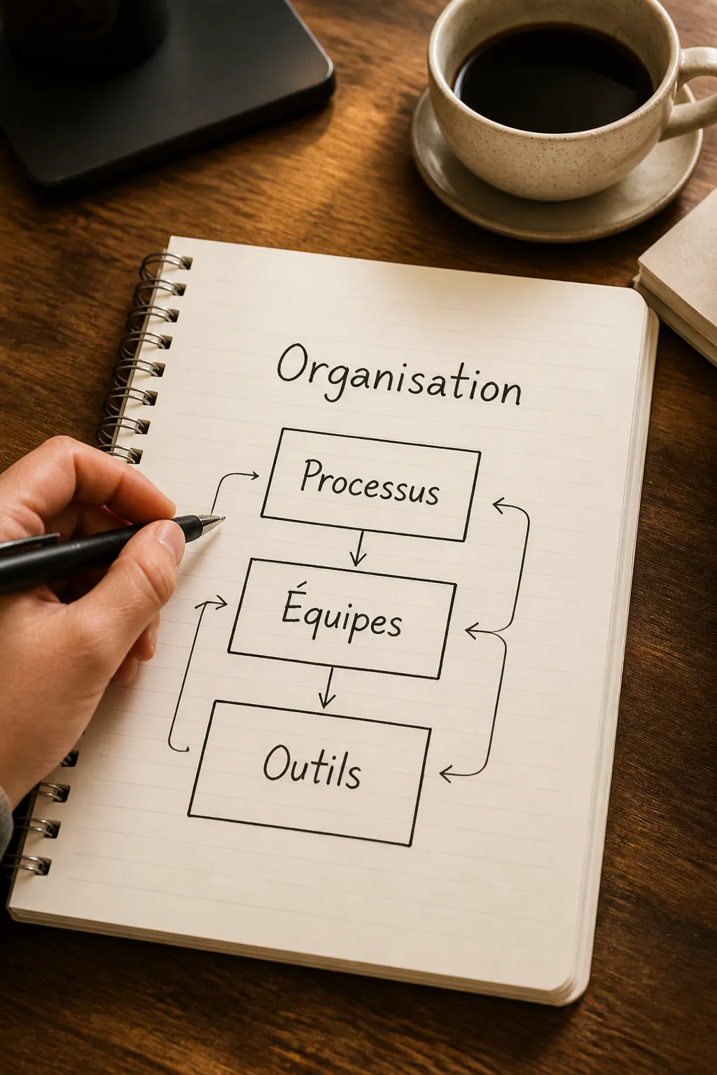 Schéma d’organisation dessiné à la main